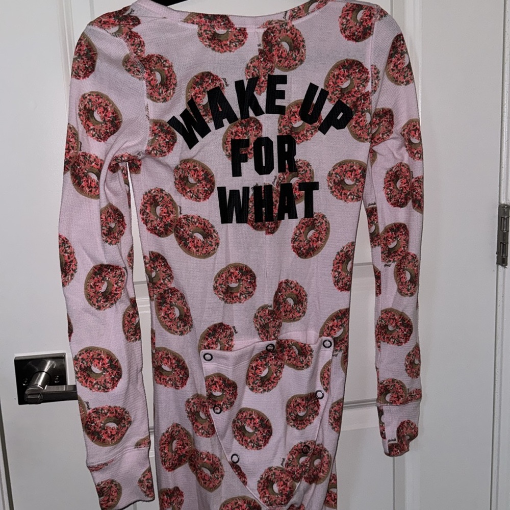 PINK Victoria’s Secret pink sprinkle donut onesie